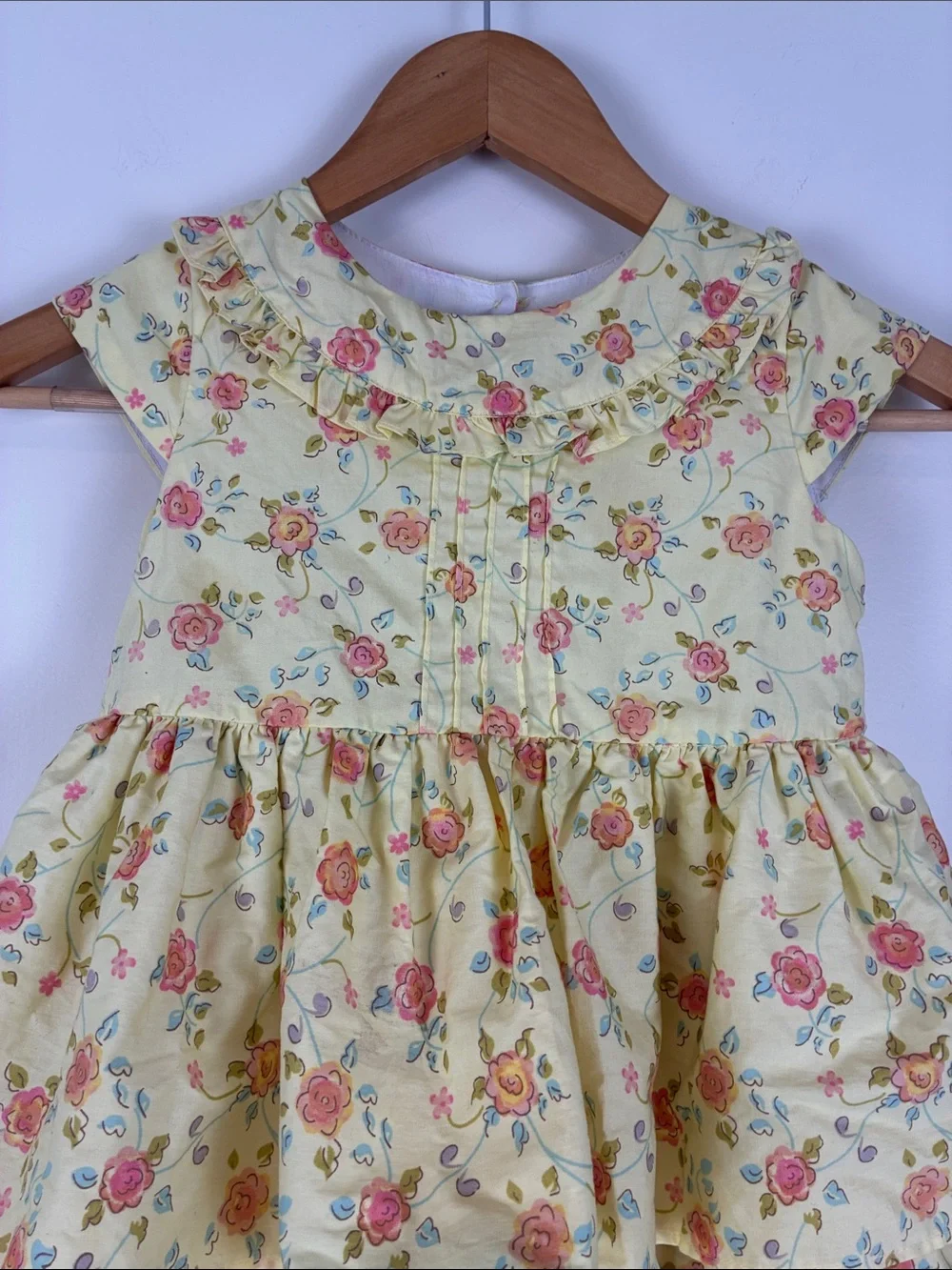 Laura Ashley Girls 6 Yellow Floral Tiered Sundress Cottagecore Garden Party